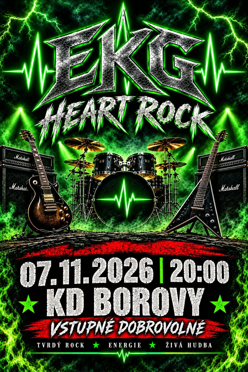 EKG heart rock 07.11.2026 KD Borovy od 20 hod